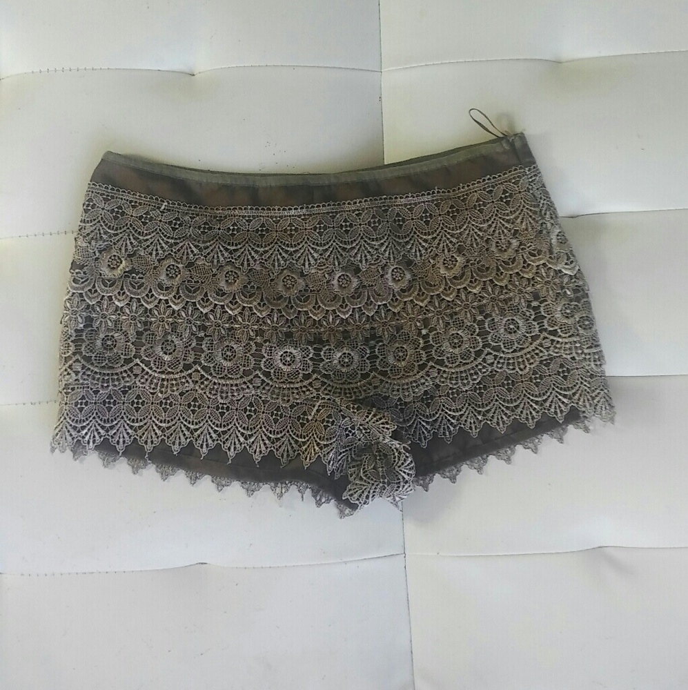 Brown lace shorts